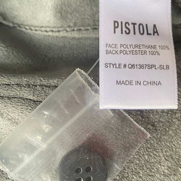 Pistola sz 18W Black Faux Leather Straight Leg High Waist Cropped Pants - Picture 8 of 12